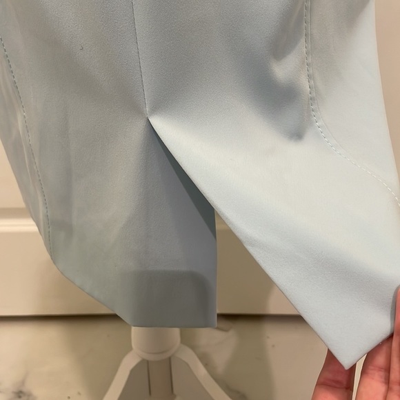 Les Copains Azure Blue Sleeveless Dress with Tiered Detailing at Waist - Picture 5 of 16